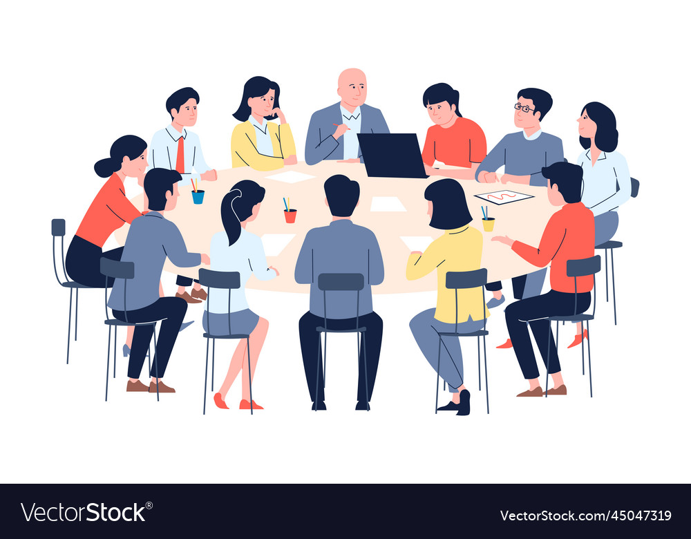 Business discussing at table company discussion Vector Image