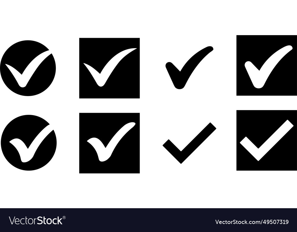 Check mark icons set marks symbol