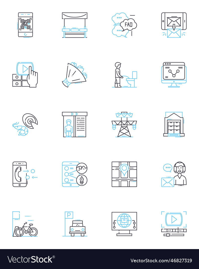 Computer helpers linear icons set driver vector image Computer helpers linear icons set driver