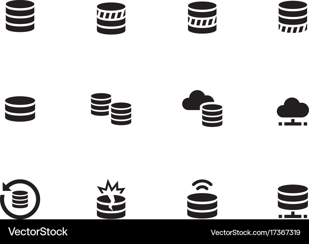 Database Icon Set Royalty Free Vector Image - VectorStock