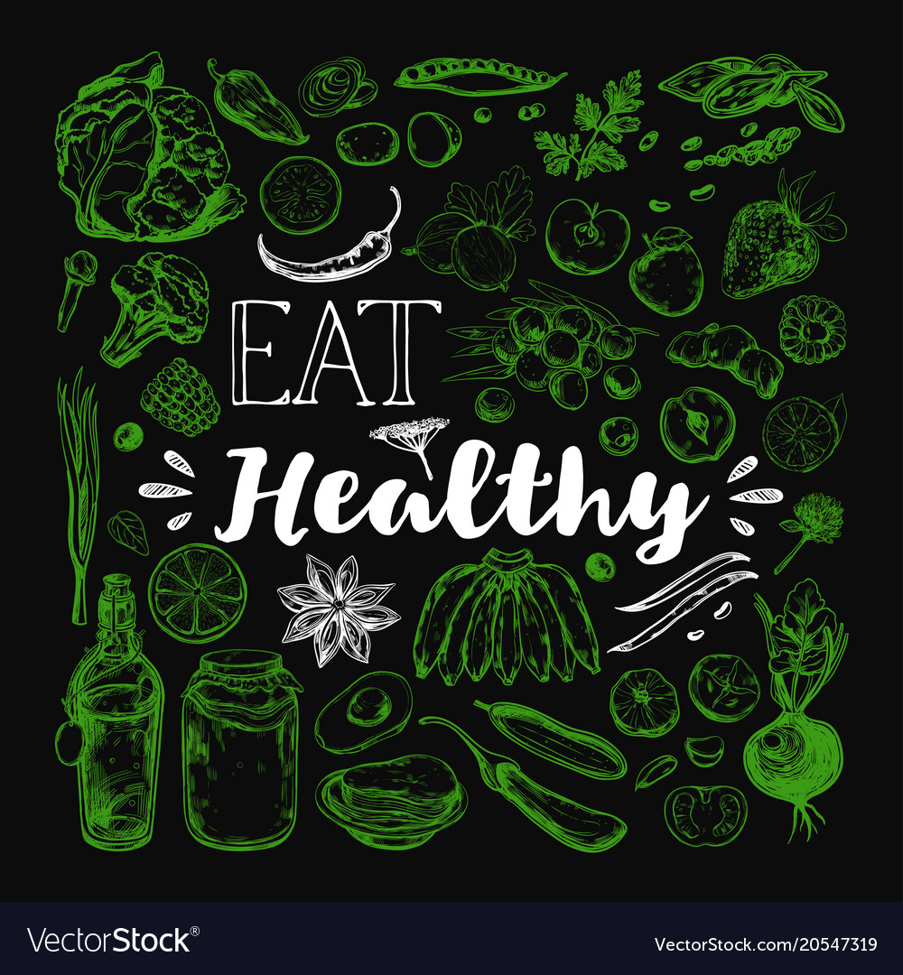 Eat healthy food vegetarian Royalty Free Vector Image