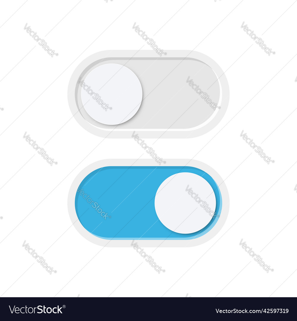 Flat Style Toggle Switch Buttons - On/Off