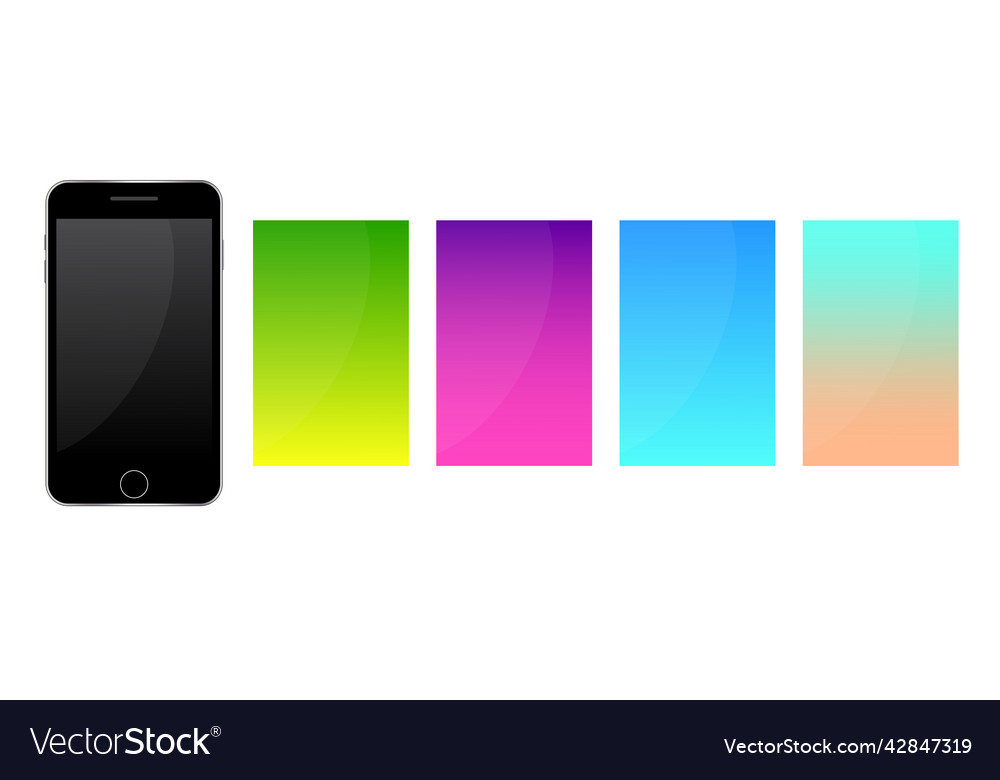 Gradient mobile phone web ui design smartphone vector image Gradient mobile phone web ui design smartphone