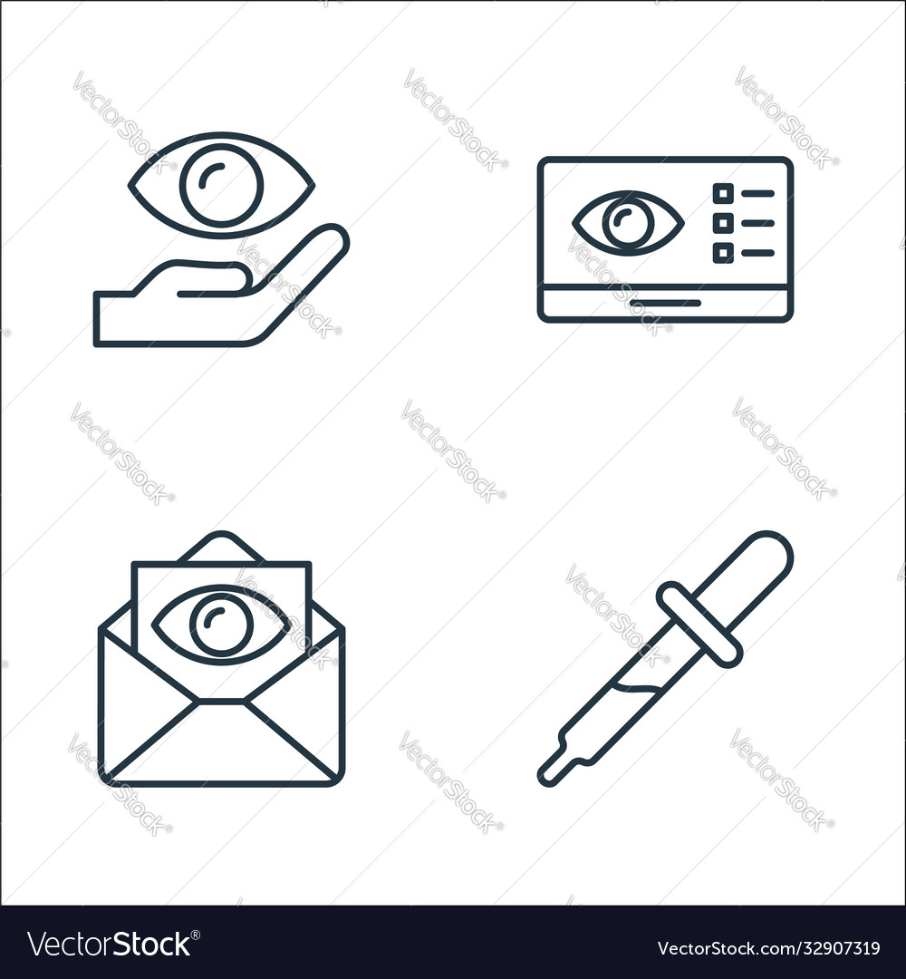 Opthalmology line icons linear set quality
