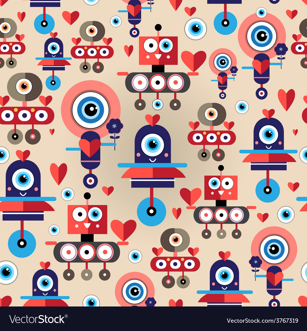 Pattern amusing lovers robots