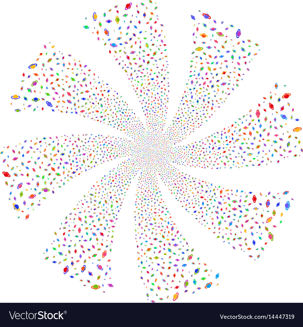Planet saturn fireworks swirl rotation