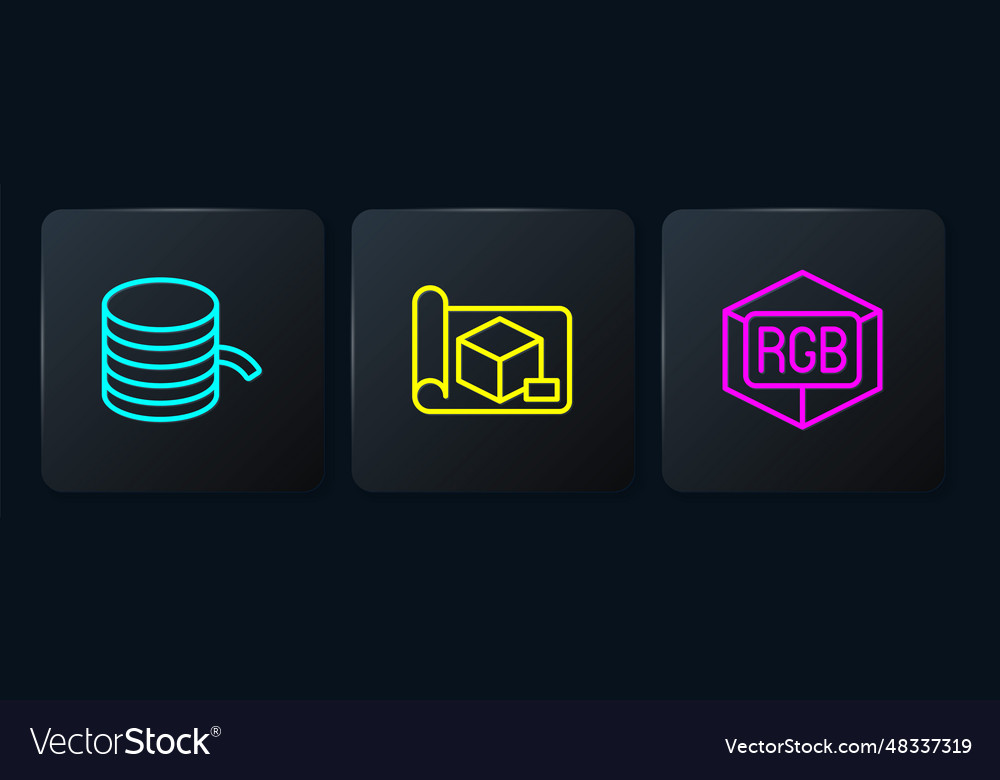 Set line filament for 3d printer rgb and cmyk vector image Set line filament for 3d printer rgb and cmyk