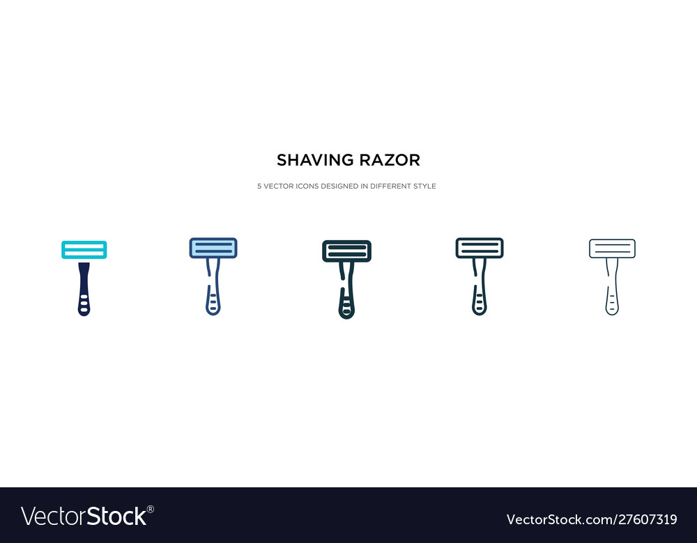 Shaving razor icon in different style two