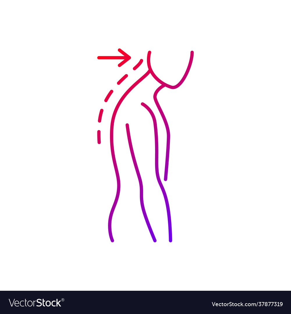 Slouching gradient linear icon vector image Slouching gradient linear icon