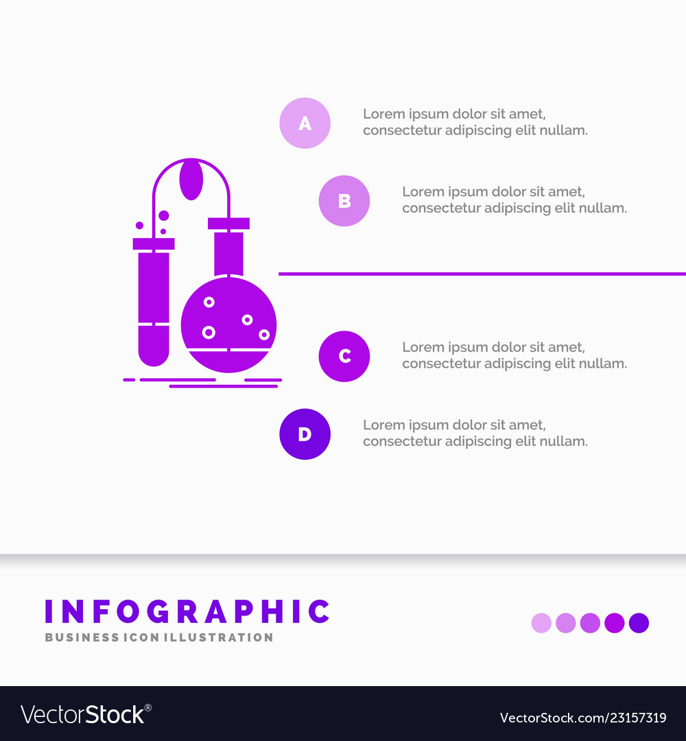 Testing chemistry flask lab science infographics
