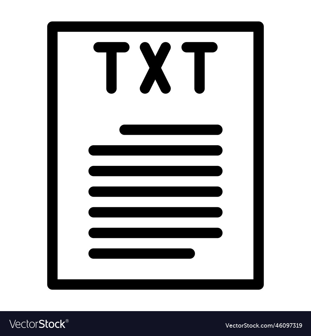Txt file format document line icon vector image Txt file format document line icon