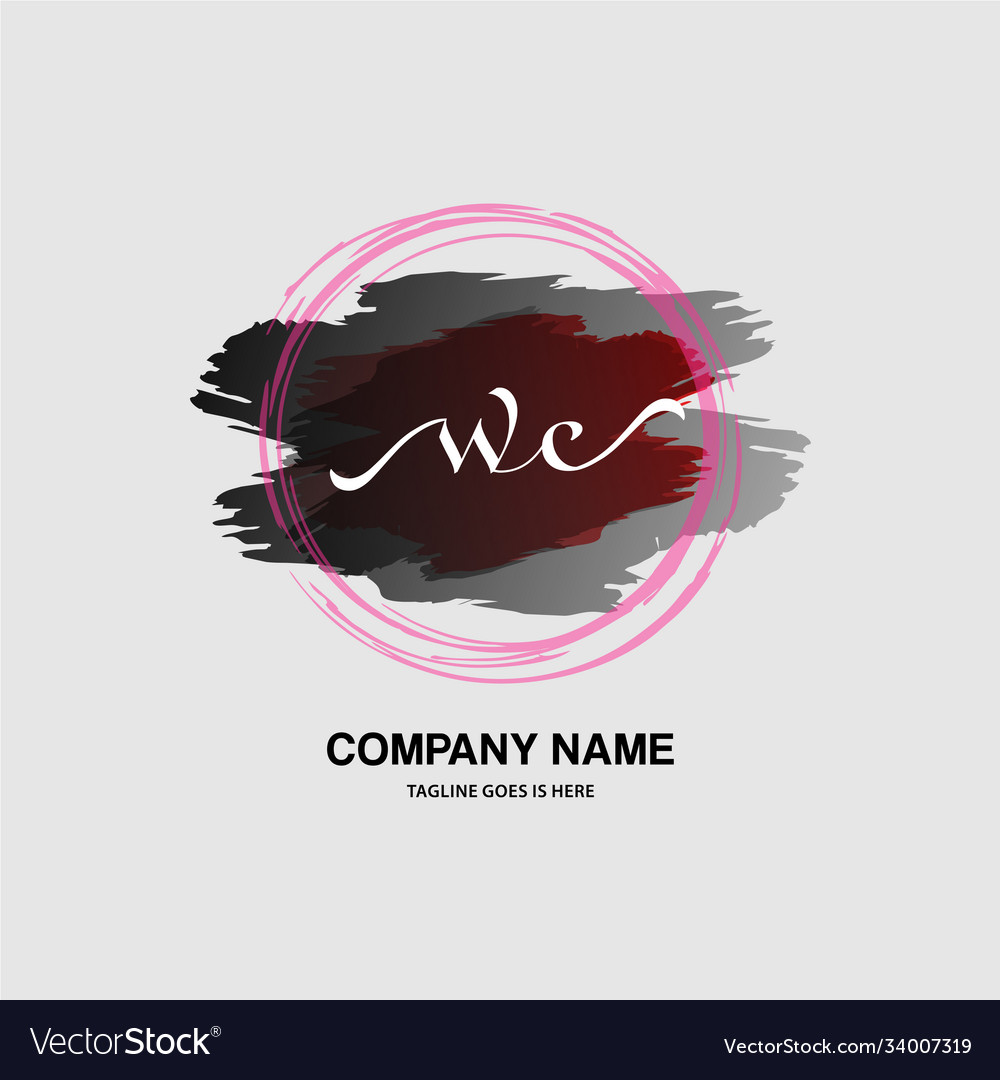 Wc initial handwriting logo with a beautiful
