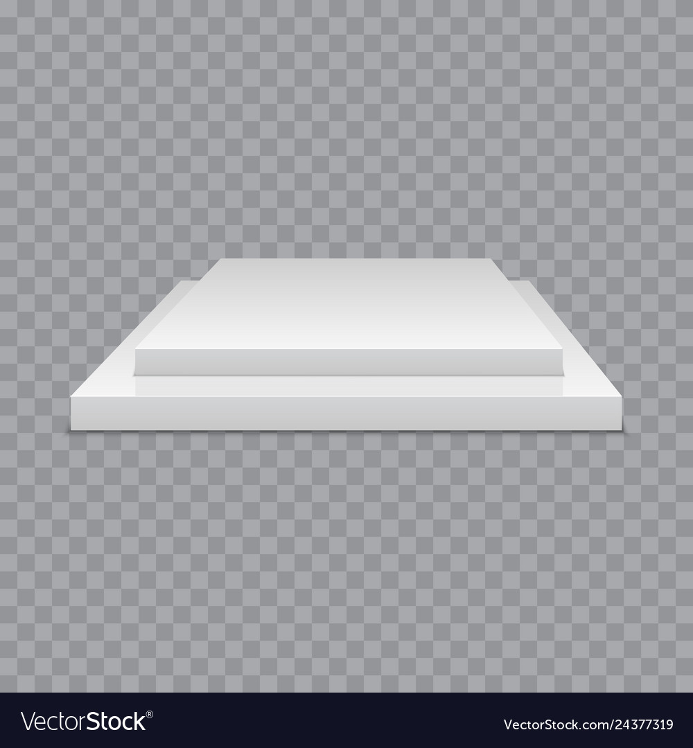 White podium square 3d empty with steps vector image White podium square 3d empty with steps