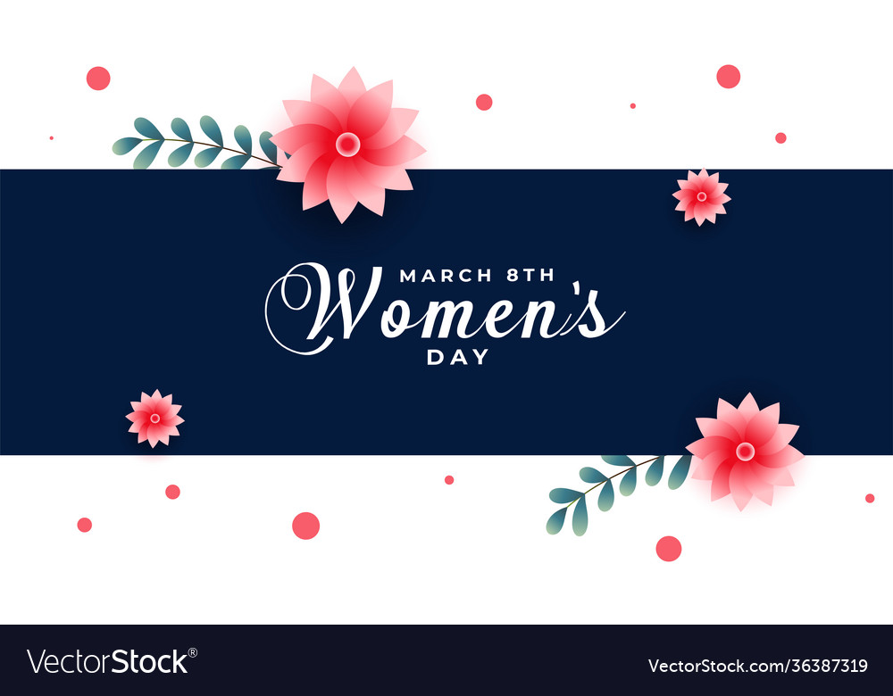 Womens day banner with beautiful flower greeting Vector Image