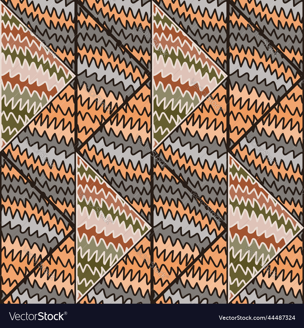 Abstract wave seamless pattern in doodle style vector image Abstract wave seamless pattern in doodle style
