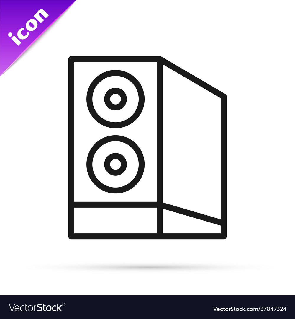 Black line case computer icon isolated on white