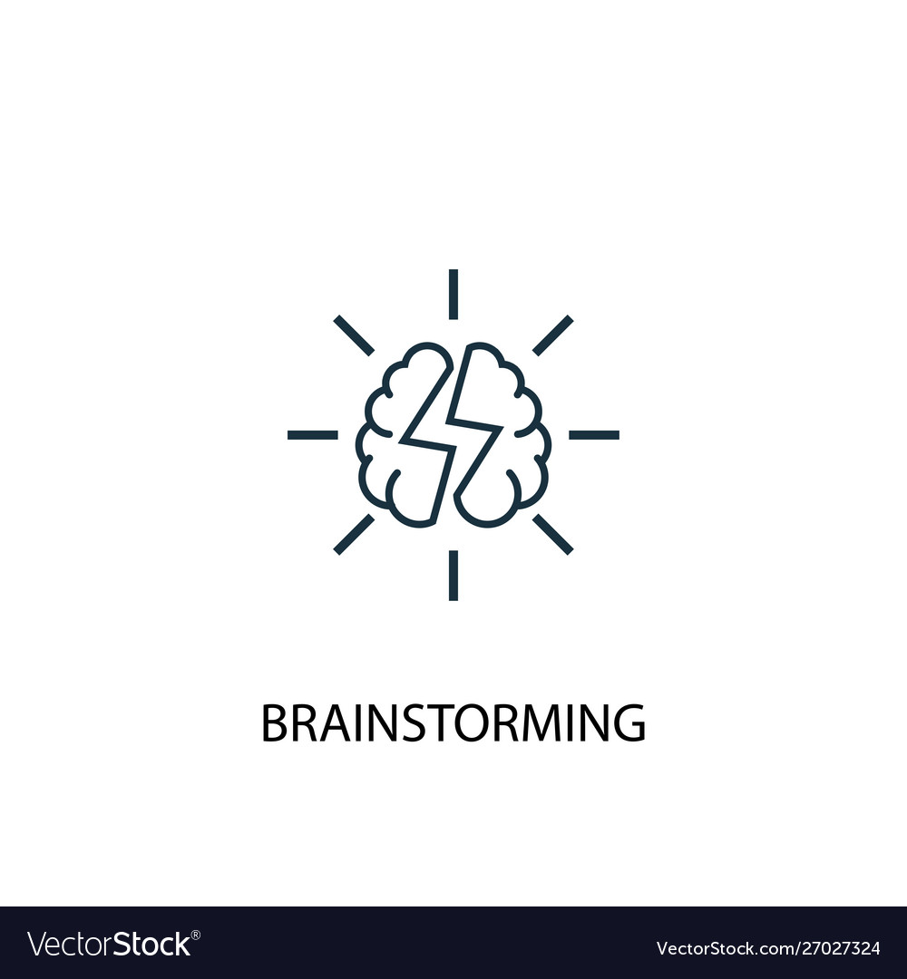 Brainstorming concept line icon simple element