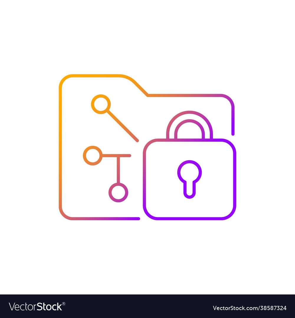 Data encryption gradient linear icon vector image Data encryption gradient linear icon