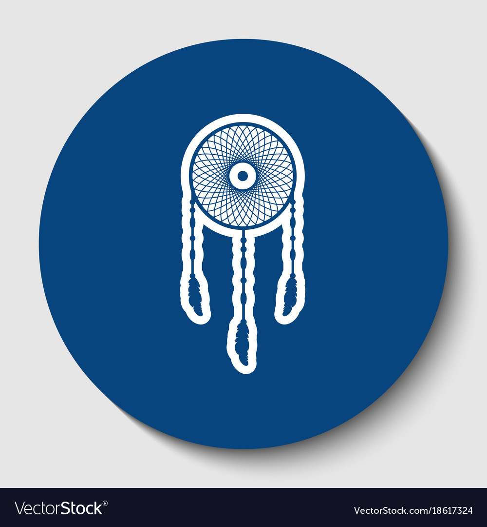 Dream catcher sign white contour icon