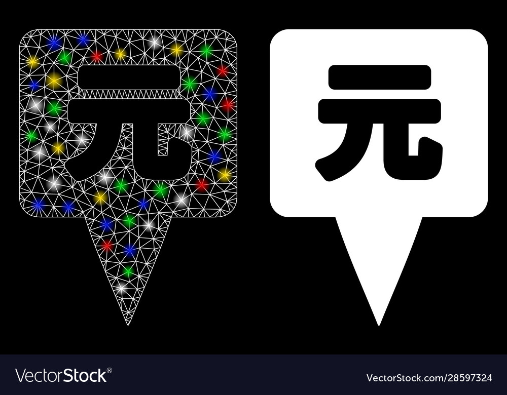 Flare mesh carcass yuan map pointer icon vector image Flare mesh carcass yuan map pointer icon