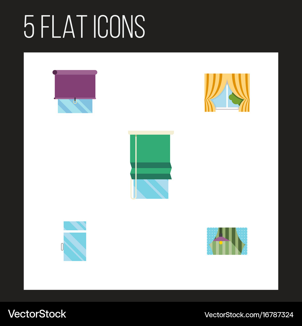 Flat icon window set of clean glass frame Vector Image