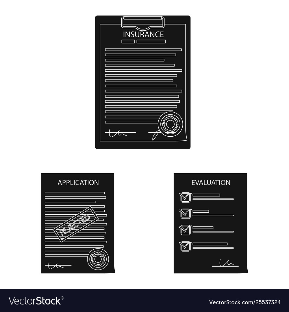 Form and document sign set vector image Form and document sign set