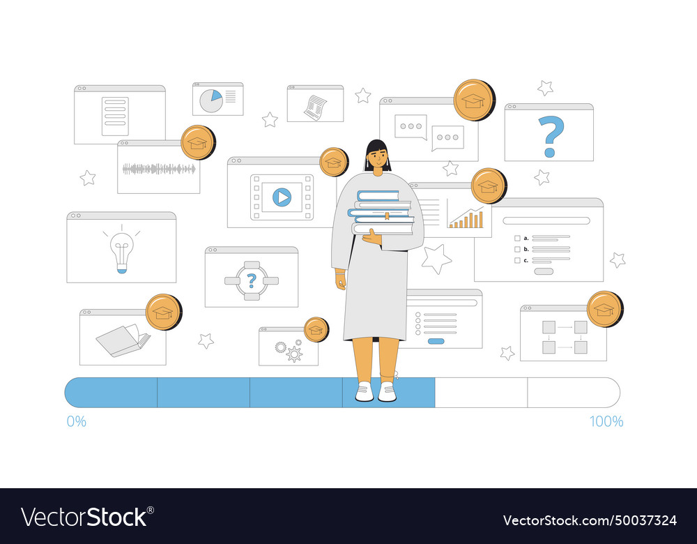 Gamification in learning process vector image Gamification in learning process
