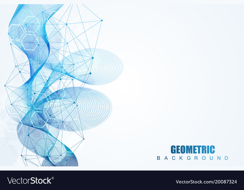 Geometric abstract background with connected line