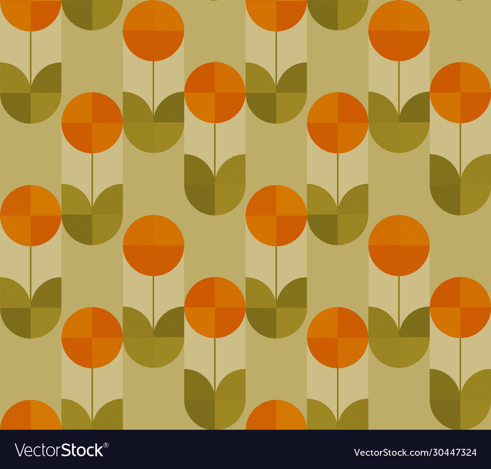 Geometric Tulip Pattern - Retro Style