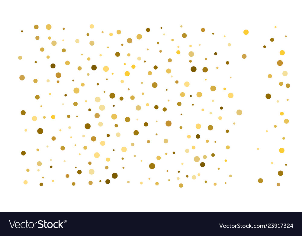 Golden confetti on white background luxury