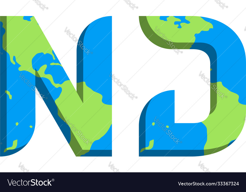 Initial nd logo design with world map style