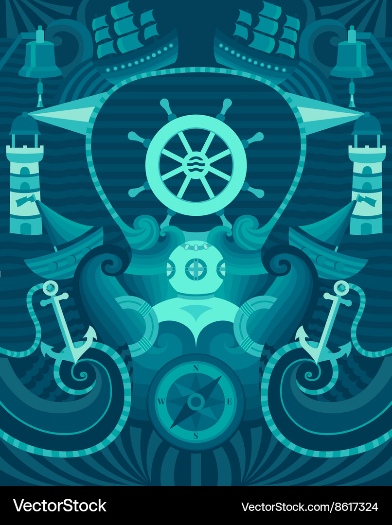 Marine background Royalty Free Vector Image - VectorStock