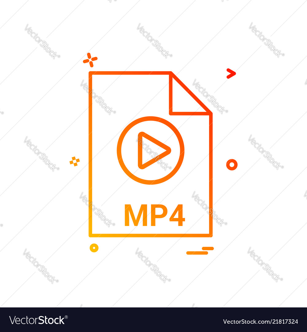 Mp4 file extension format icon design vector image Mp4 file extension format icon design