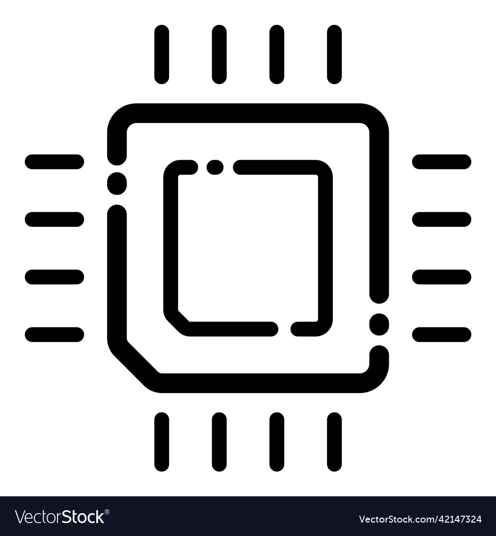 Processor cpu flat icon isolated on white