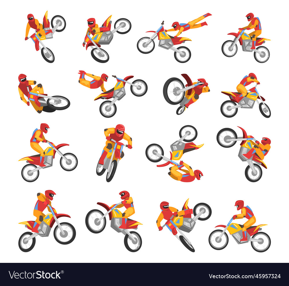 Professional motorcycle racers motorbike riders