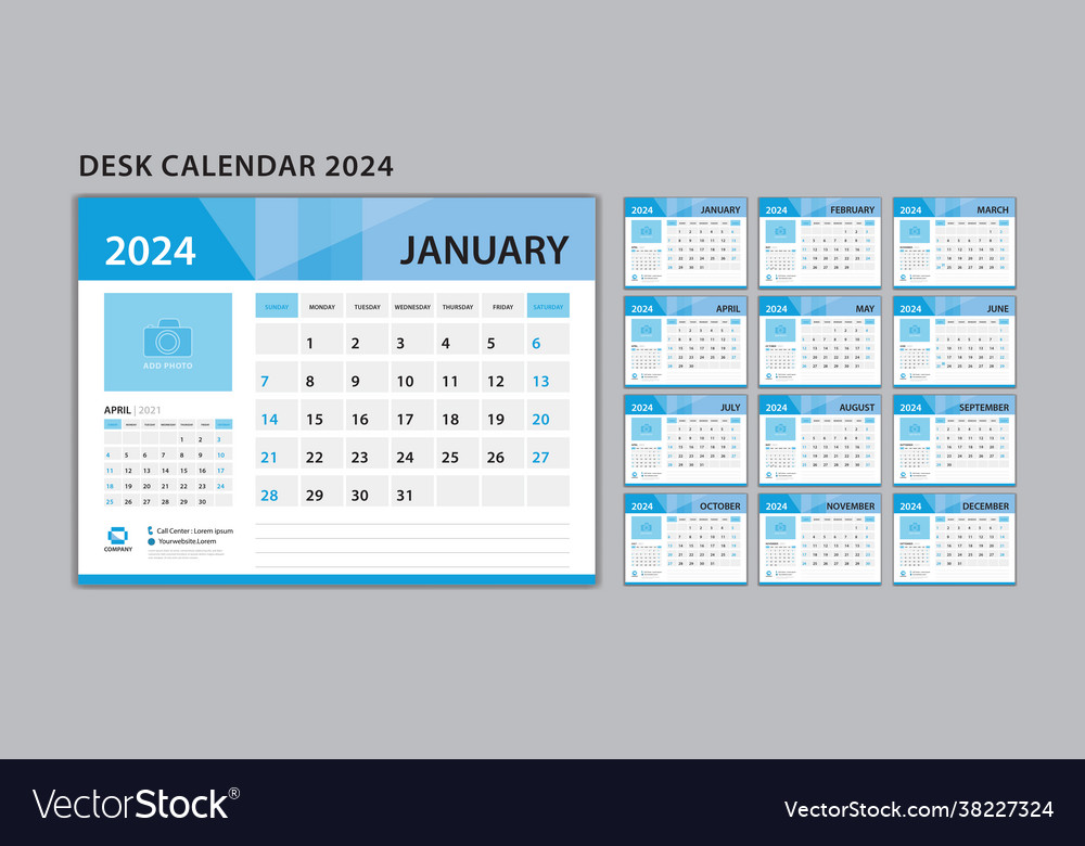 Set desk calendar 2025 template Royalty Free Vector Image