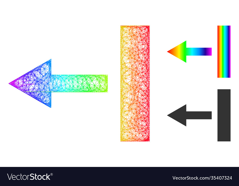 Spectrum net mesh gradient pull left icon vector image Spectrum net mesh gradient pull left icon