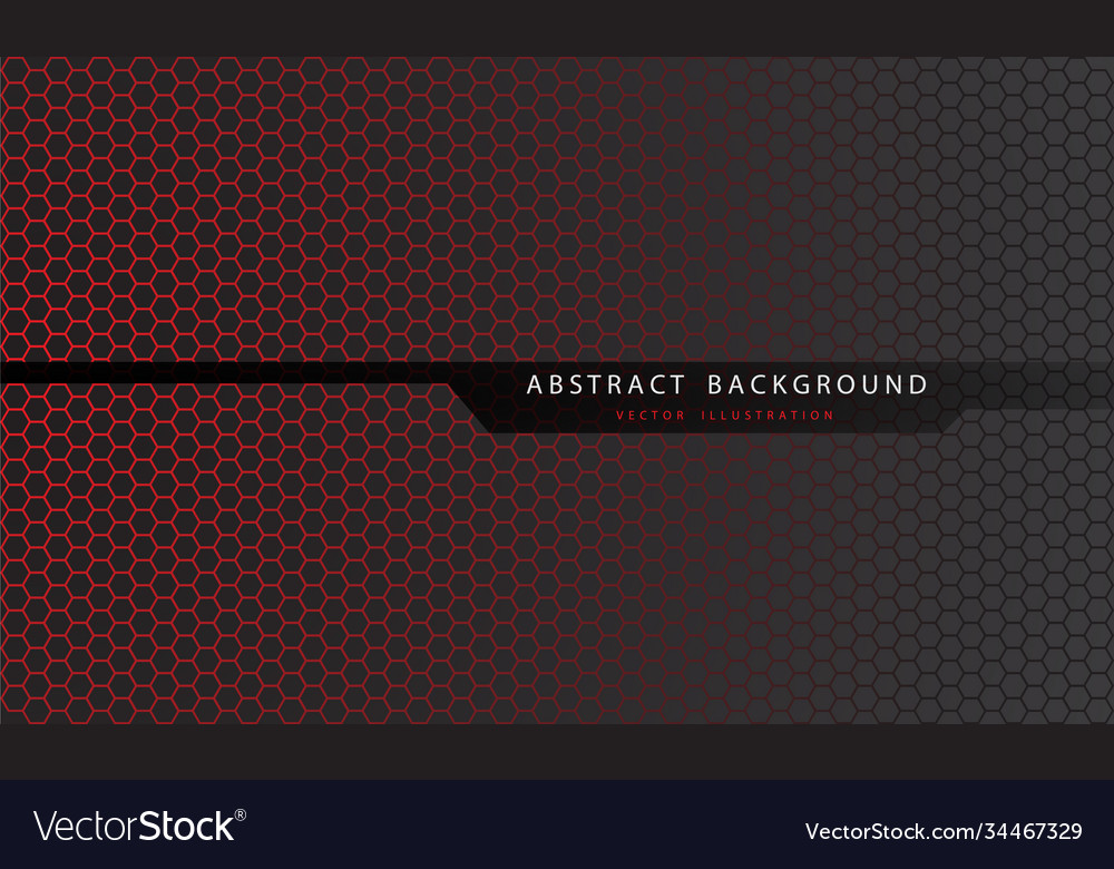 Abstract red hexagon mesh pattern on grey vector image Abstract red hexagon mesh pattern on grey