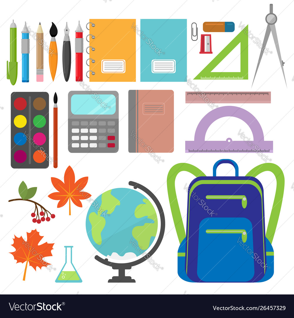 Back to school icon collection Royalty Free Vector Image