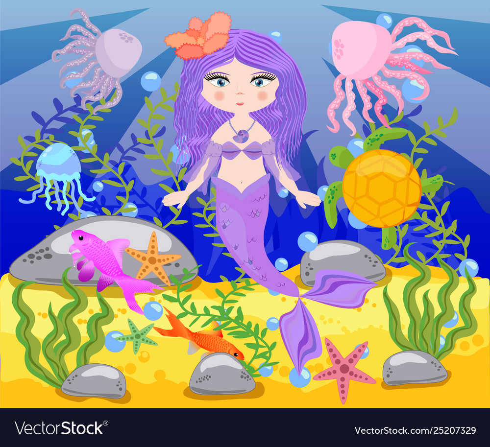 Background with an underwater world Royalty Free Vector