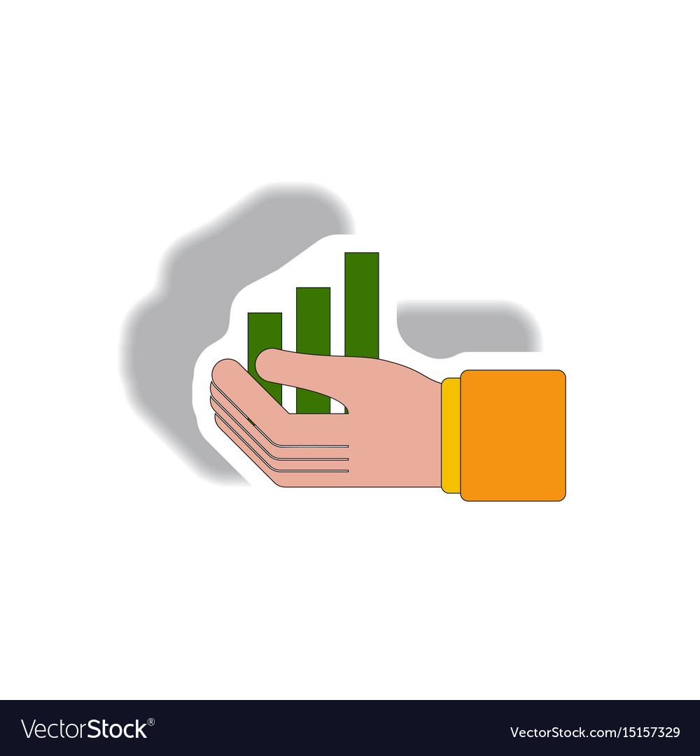 Bar graph and hand in paper
