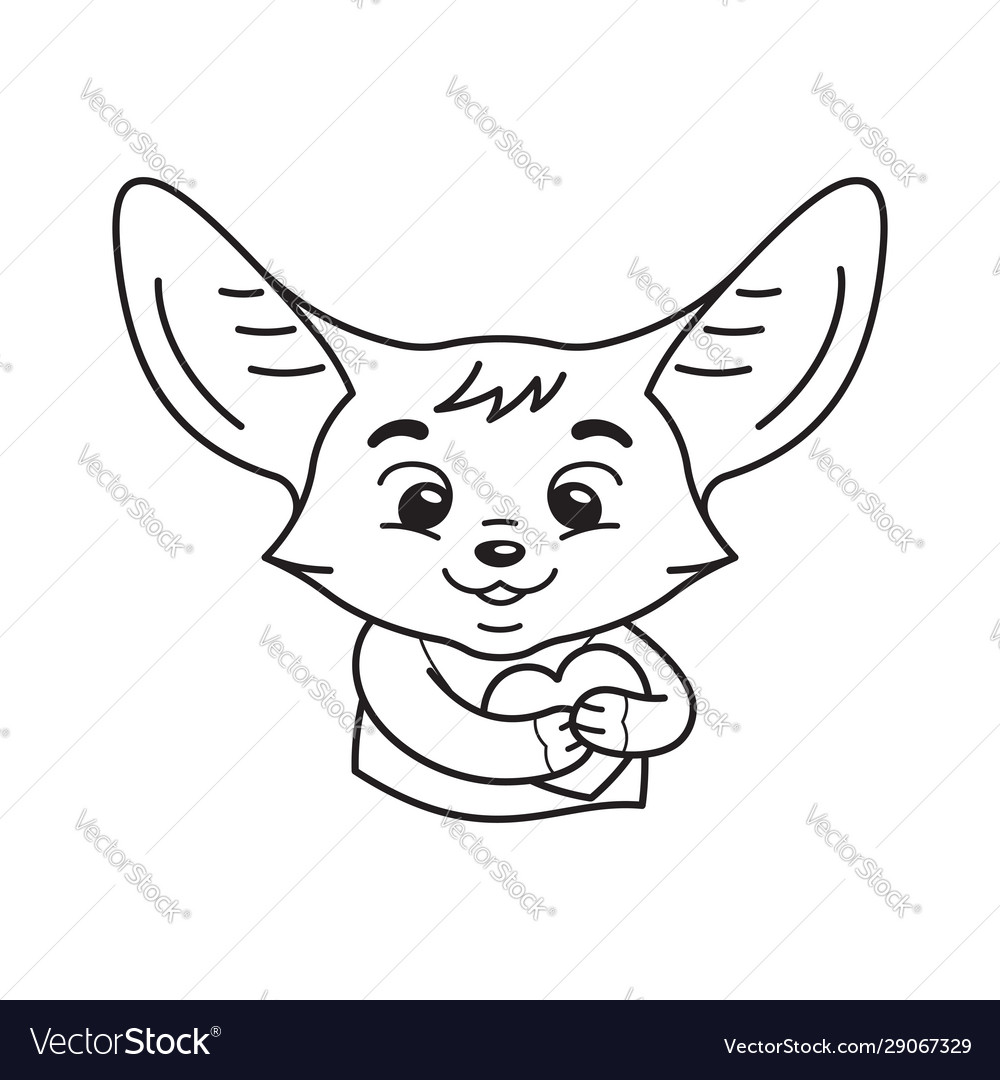 Black and white cute enamoured fennec fox who