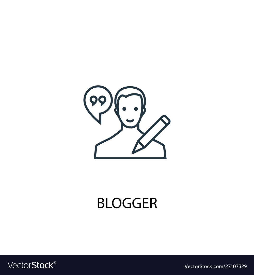 Blogger concept line icon simple element