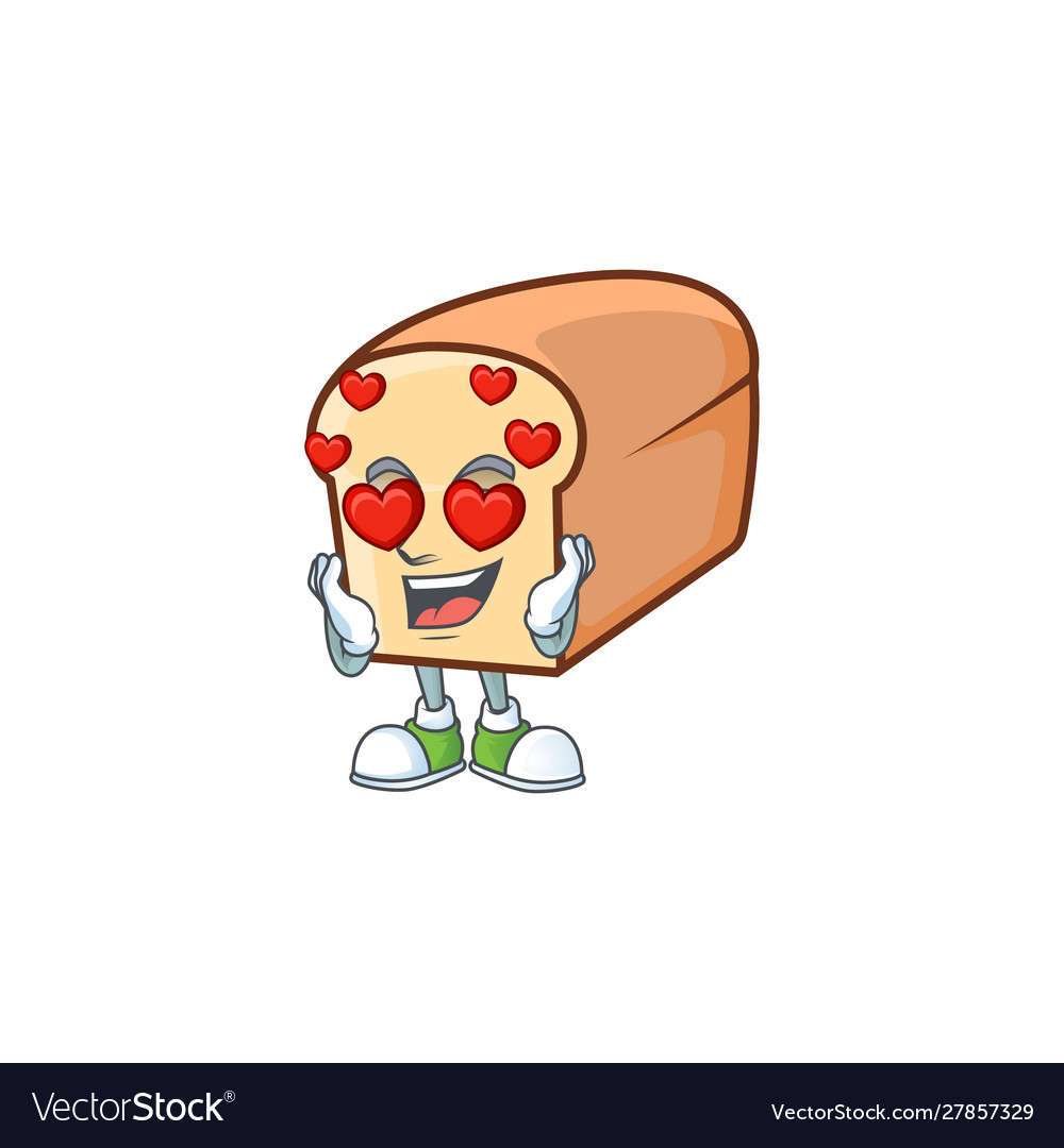 Cartoon white bread in character love