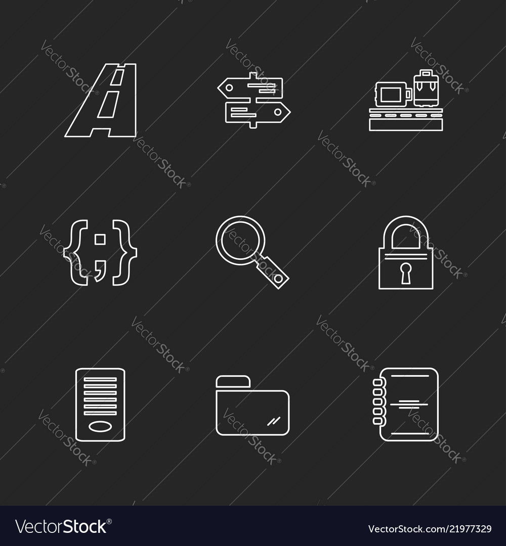 Folder files directory search code eps icons