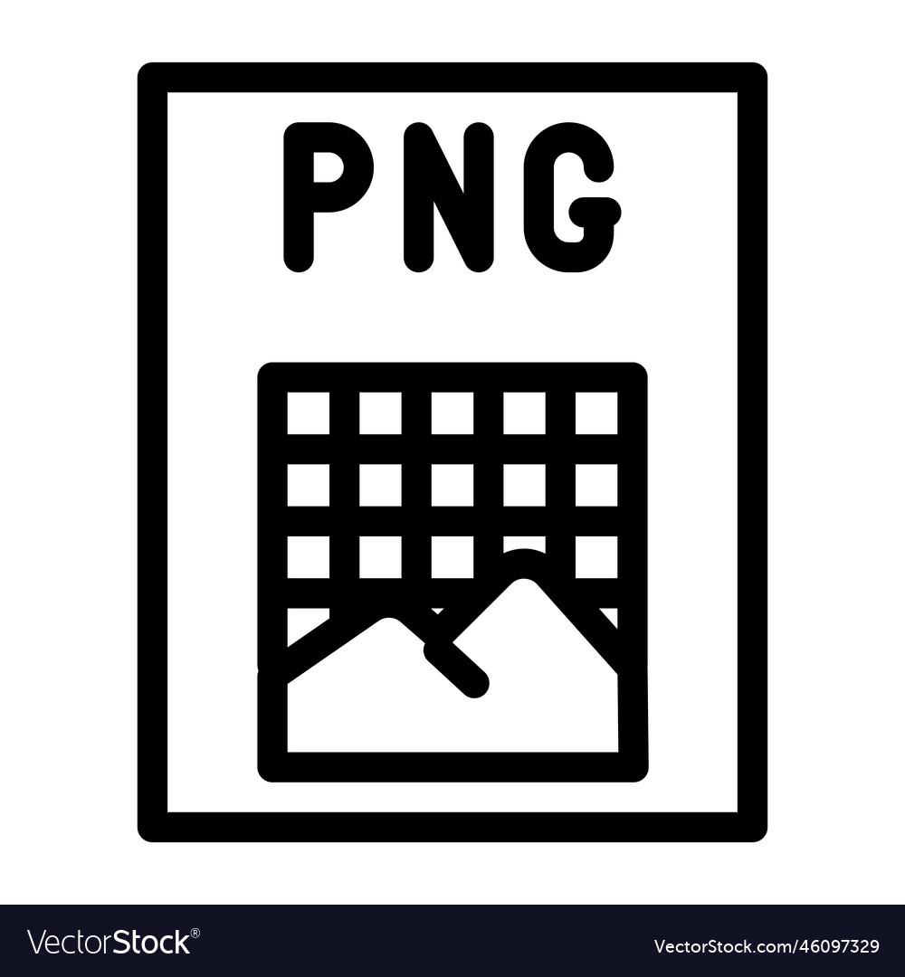 Png file format document line icon vector image Png file format document line icon