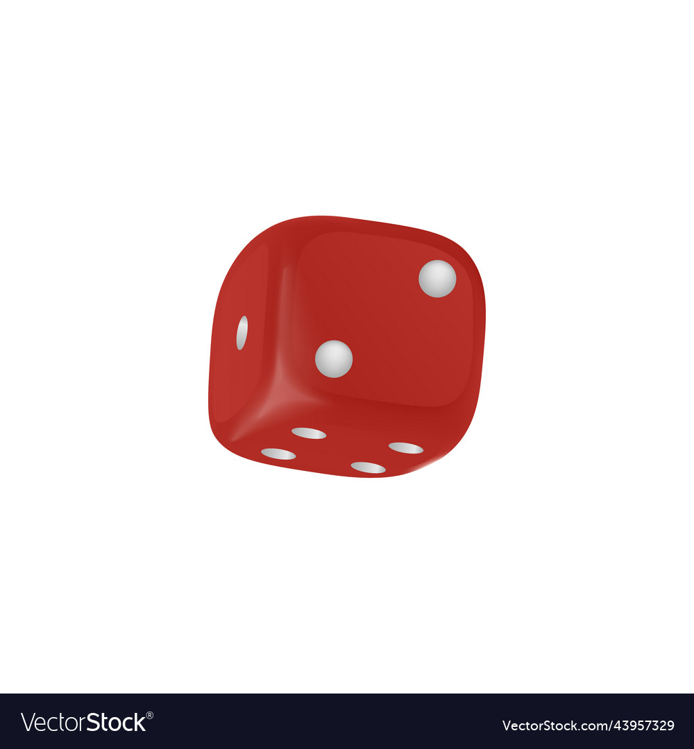 Red realistic dice with random numbers of round