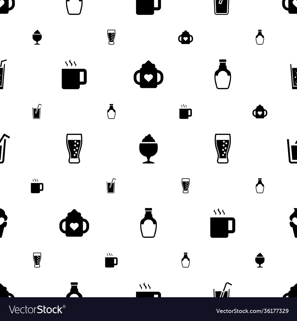Refreshment icons pattern seamless white