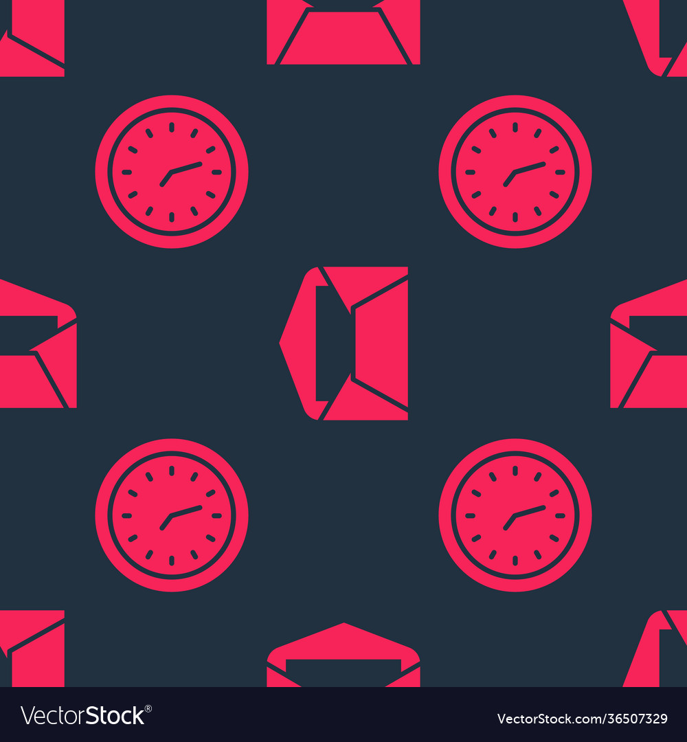 Set clock and envelope on seamless pattern