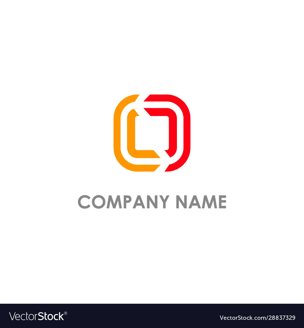 Square line circle colored company logo